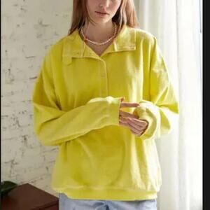 Urban Outfitters Out From Under Jacintha Reverse Henley Sweatshirt Top